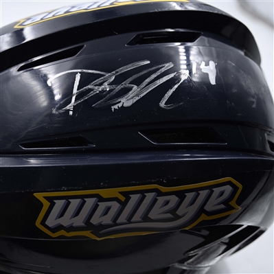 Dalton Messina - Toledo Walleye - Team-Issued Navy, Warrior Helmet - 2025 Warrior/ECHL Hockey Heritage Classic - Autographed