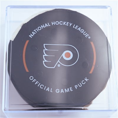 Matvei Michkov - Philadelphia Flyers - Goal Puck - January 11, 2025 vs. Anaheim Ducks (Flyers Logo)