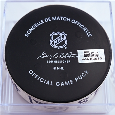 Ondrej Palat - New Jersey Devils - Goal Puck - January 11, 2025 vs. Tampa Bay Lightning (Devils Logo)