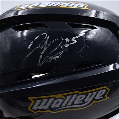 Jed Pietila - Toledo Walleye - Team-Issued Navy, Warrior Helmet - 2025 Warrior/ECHL Hockey Heritage Classic - Autographed