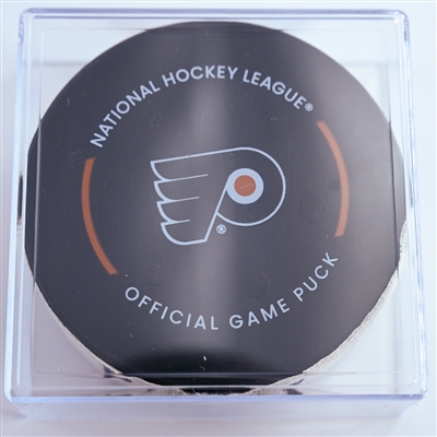 Ryan Poehling - Philadelphia Flyers - Goal Puck - January 11, 2025 vs. Anaheim Ducks (Flyers Logo)