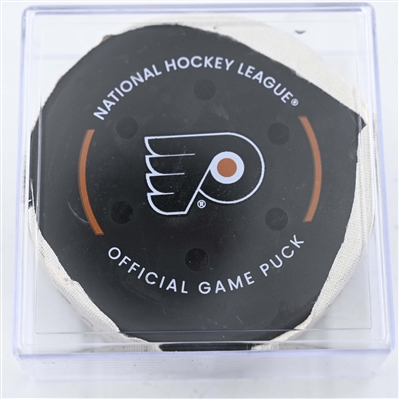 Sam Reinhart - Florida Panthers - Goal Puck - January 13, 2025 vs. Philadelphia Flyers (Flyers Logo)