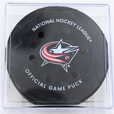 James van Riemsdyk - Columbus Blue Jackets - Goal Puck - January 2, 2025 vs. Detroit Red Wings (Blue Jackets Logo)