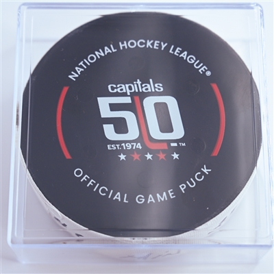 Marco Rossi - Minnesota Wild - Goal Puck - January 2, 2025 vs. Washington Capitals (Capitals' 50th Anniversary Logo)