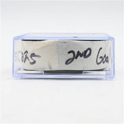 Jaccob Slavin - Carolina Hurricanes - Goal Puck - April 27, 2025 vs. New Jersey Devils - 2025 Stanley Cup Playoffs - Round 1, Game 4 (Devils Logo)