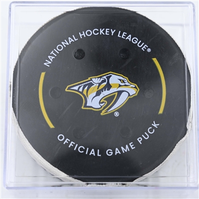 Steven Stamkos - Nashville Predators - Goal Puck - January 18, 2025 vs. Minnesota Wild (Predators Logo)