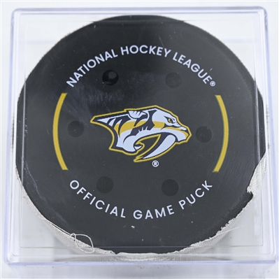 Steven Stamkos - Nashville Predators - Goal Puck - January 14, 2025 vs. Vegas Golden Knights (Predators Logo)