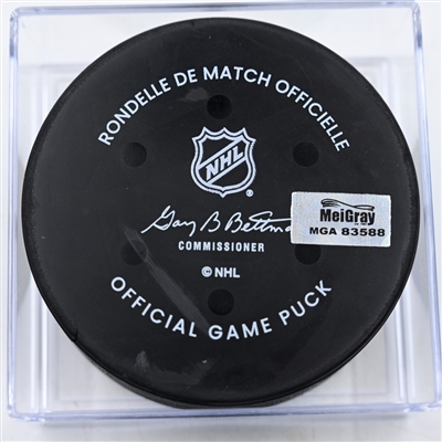 Robert Thomas - St. Louis Blues - Goal Puck - January 7, 2025 vs. Minnesota Wild (Wild Logo)