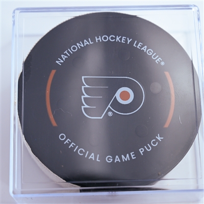 Owen Tippett - Philadelphia Flyers - Goal Puck - January 11, 2025 vs. Anaheim Ducks (Flyers Logo)