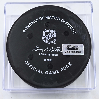 Eeli Tolvanen - Seattle Kraken - Goal Puck - January 9, 2025 vs. Columbus Blue Jackets (Blue Jackets Logo)