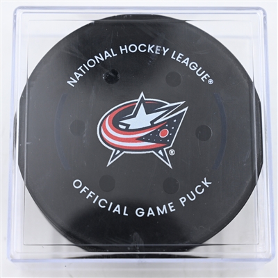 James van Riemsdyk - Columbus Blue Jackets - Goal Puck - January 2, 2025 vs. Detroit Red Wings (Blue Jackets Logo)