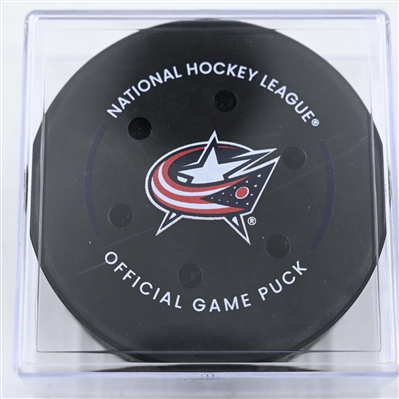 Dmitri Voronkov - Columbus Blue Jackets - Goal Puck - January 4, 2025 vs. St. Louis Blues (Blue Jackets Logo)