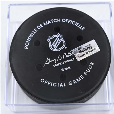 Zach Werenski - Columbus Blue Jackets - Goal Puck - January 9, 2025 vs. Seattle Kraken (Blue Jackets Logo)