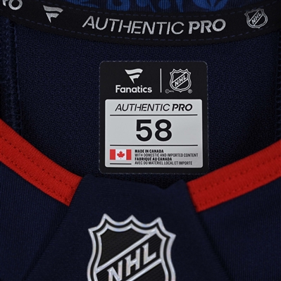 Zach Werenski - Navy w/A Photo Shoot-Worn Jersey - 2025 Stadium Series