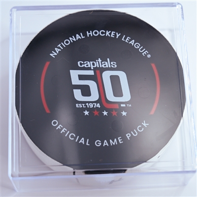 Tom Wilson - Washington Capitals - Goal Puck - January 2, 2025 vs. Minnesota Wild (Capitals' 50th Anniversary Logo)