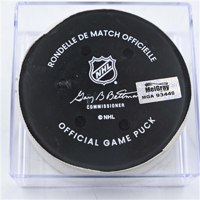 Tom Wilson - Washington Capitals - Goal Puck - January 11, 2025 vs. Nashville Predators (Predators Logo)