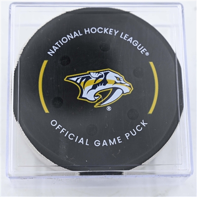Tom Wilson - Washington Capitals - Goal Puck - January 11, 2025 vs. Nashville Predators (Predators Logo)
