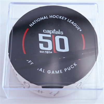 Mika Zibanejad - New York Rangers - Goal Puck - January 4, 2025 vs. Washington Capitals (Capitals' 50th Anniversary Logo)