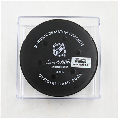 Kieffer Bellows - Nashville Predators - Goal Puck - March 22, 2025 vs. Toronto Maple Leafs (Predators Logo)