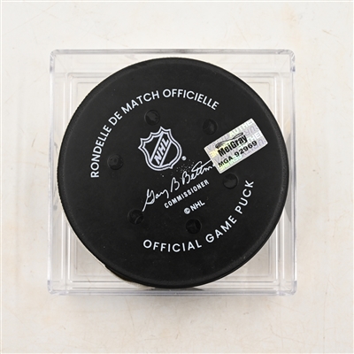 Noah Cates - Philadelphia Flyers - Goal Puck - March 29, 2025 vs. Buffalo Sabres (Flyers Logo)