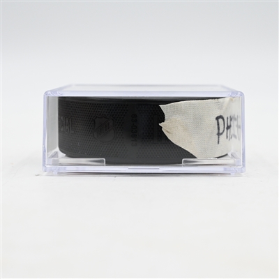 Noah Cates - Philadelphia Flyers - Goal Puck - March 29, 2025 vs. Buffalo Sabres (Flyers Logo)