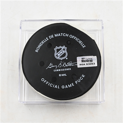 Cole Caufield - Montreal Canadiens - Goal Puck - March 27, 2025 vs. Philadelphia Flyers (Flyers Logo)