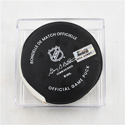 Christian Dvorak - Montreal Canadiens - Goal Puck - March 27, 2025 vs. Philadelphia Flyers (Flyers Logo)