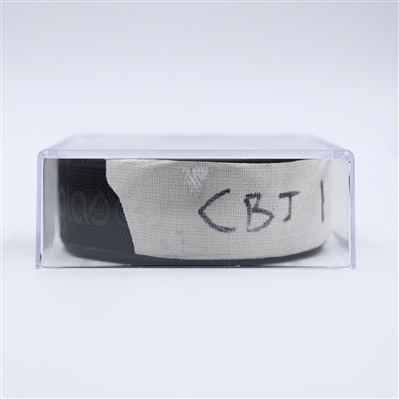 Dante Fabbro - Columbus Blue Jackets - Goal Puck - April 15, 2025 vs. Philadelphia Flyers (Flyers Logo)