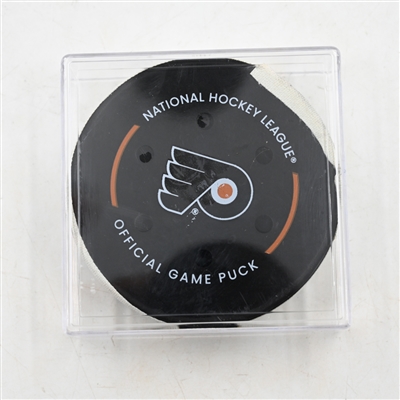 Tyson Foerster - Philadelphia Flyers - Goal Puck - March 29, 2025 vs. Buffalo Sabres (Flyers Logo)
