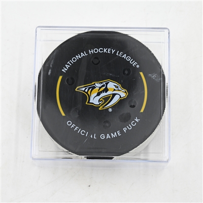 Filip Forsberg - Nashville Predators - Goal Puck - March 22, 2025 vs. Toronto Maple Leafs (Predators Logo)