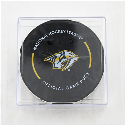 Filip Forsberg - Nashville Predators - Goal Puck - March 22, 2025 vs. Toronto Maple Leafs (Predators Logo)