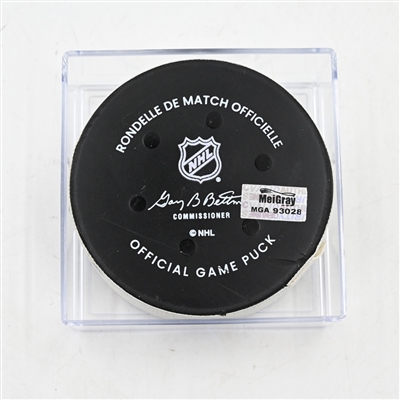 Brett Howden - Vegas Golden Knights - Goal Puck - March 29, 2025 vs. Nashville Predators (Predators Logo)