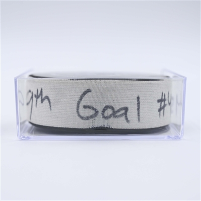 Cole Koepke - Boston Bruins - Goal Puck - April 8, 2025 vs. New Jersey Devils (Devils Logo)