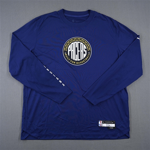Oshae Brisse - Indiana Pacers - Game-Issued City Edition Long-Sleeved Shooting Shirt  - 2022-23 NBA Season