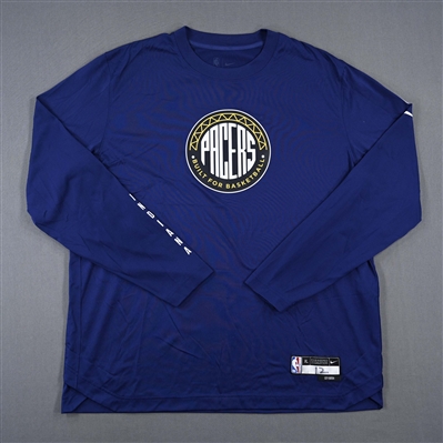 Oshae Brisse - Indiana Pacers - Game-Issued City Edition Long-Sleeved Shooting Shirt  - 2022-23 NBA Season