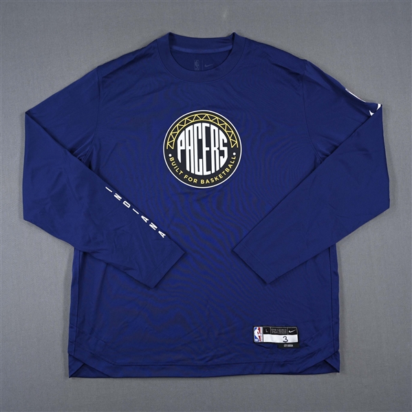 Chris Duarte - Indiana Pacers - Game-Issued City Edition Long-Sleeved Shooting Shirt  - 2022-23 NBA Season