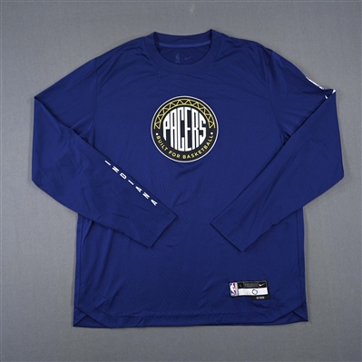 Tyrese Haliburton - Indiana Pacers - City Edition Long-Sleeved Shooting Shirt - Worn 12/12/2022  - 2022-23 NBA Season