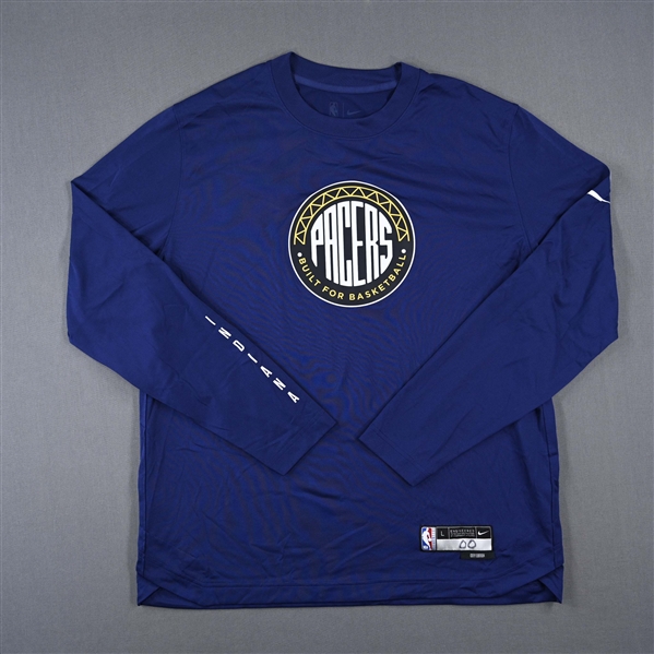 Bennedict Mathurin - Indiana Pacers - Game-Issued City Edition Long-Sleeved Shooting Shirt  - 2022-23 NBA Season