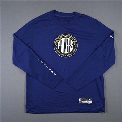 Bennedict Mathurin - Indiana Pacers - Game-Issued City Edition Long-Sleeved Shooting Shirt  - 2022-23 NBA Season