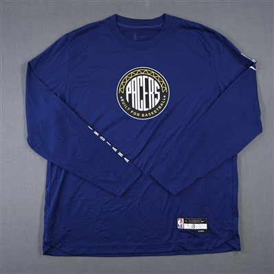 Jordan Nwora - Indiana Pacers - Game-Issued City Edition Long-Sleeved Shooting Shirt  - 2022-23 NBA Season