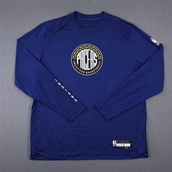 Jalen Smith - Indiana Pacers - Game-Issued City Edition Long-Sleeved Shooting Shirt  - 2022-23 NBA Season