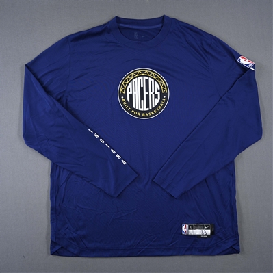 Myles Turner - Indiana Pacers - Game-Issued City Edition Long-Sleeved Shooting Shirt  - 2022-23 NBA Season