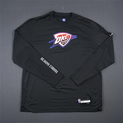 Jaylin Williams - Oklahoma City Thunder - Game-Issued City Edition Long-Sleeved Shooting Shirt  - 2022-23 NBA Season