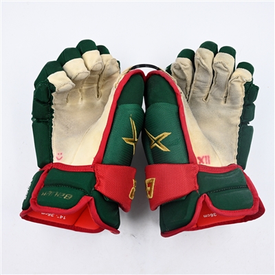 Matt Boldy - Game-Worn Bauer Vapor 2X Gloves - 2022-23 NHL Season