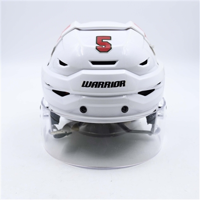 Jake Middleton - Game-Worn White, Warrior Helmet w/ CCM Shield - 2023-24 NHL Season