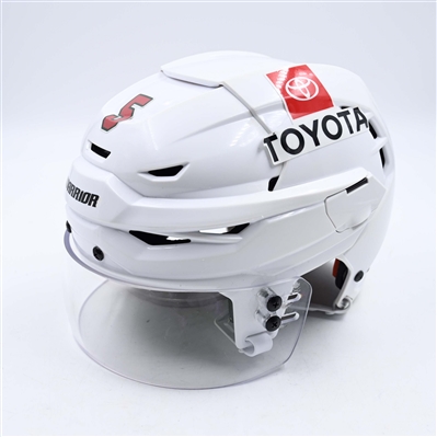 Jake Middleton - Game-Worn White, Warrior Helmet w/ CCM Shield - 2023-24 NHL Season