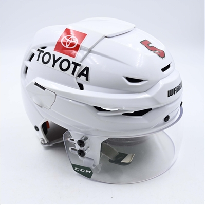 Jake Middleton - Game-Worn White, Warrior Helmet w/ CCM Shield - 2023-24 NHL Season