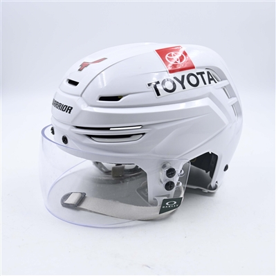 Jon Merrill - Game-Worn White, Warrior Helmet w/ Oakley Shield - 2023-24 NHL Season