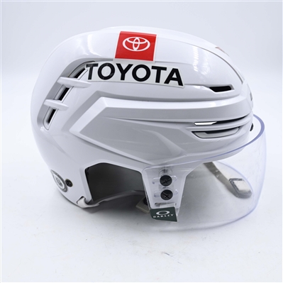 Jon Merrill - Game-Worn White, Warrior Helmet w/ Oakley Shield - 2023-24 NHL Season