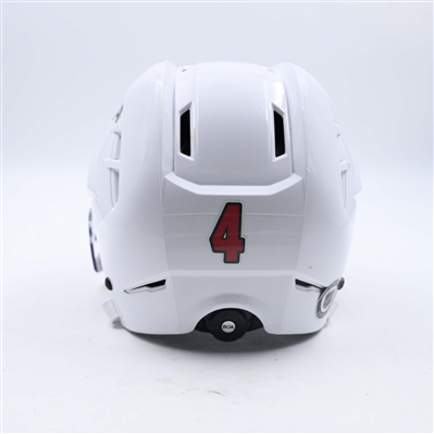 Jon Merrill - Game-Worn White, Warrior Helmet w/ Oakley Shield - 2023-24 NHL Season